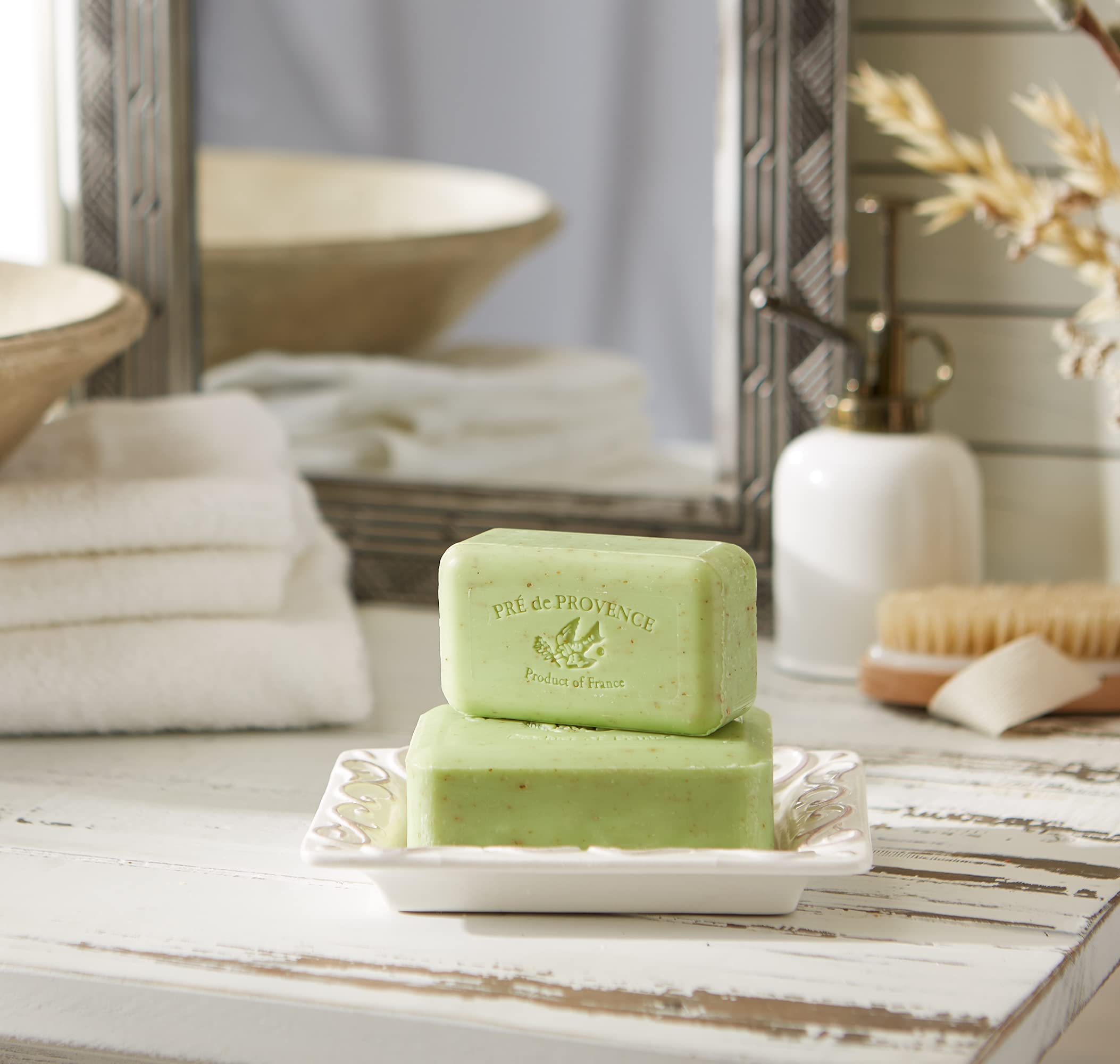 Pre de Provence Artisanal French Soap Bar Enriched with Shea Butter, Lime Zest, 150 Gram